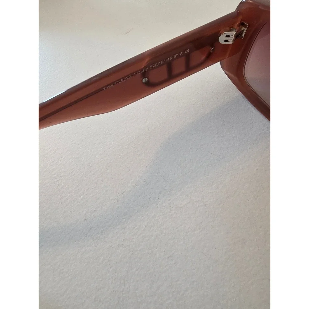 Carolina Lemke Berlin Yves CL9222-7 Mauve Rectangular Sunglasses Women NEW